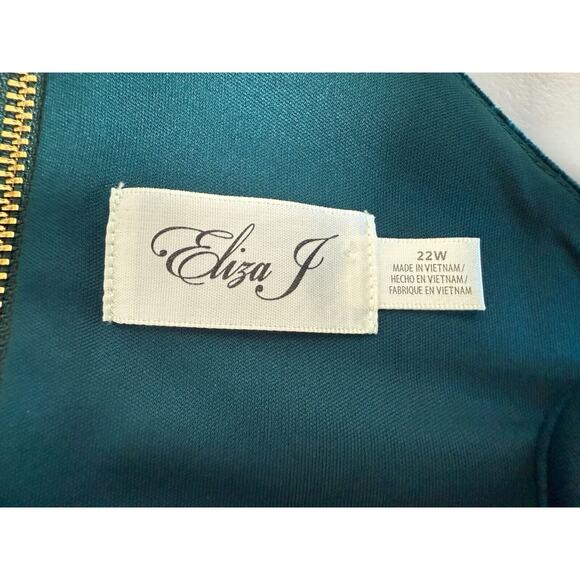 Eliza J Velvet Cutout Sheath Dress Womens Size 22W Hunter Green Event Evening - Picture 10 of 11
